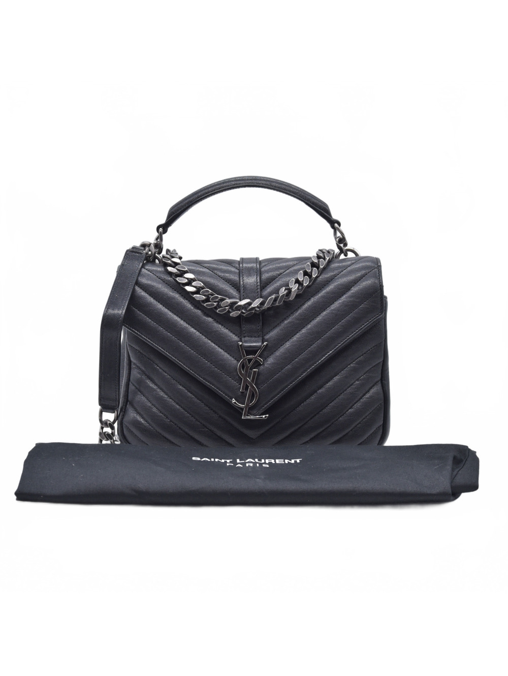 2016 Saint Laurent Sheepskin Matelasse Chevron Monogram